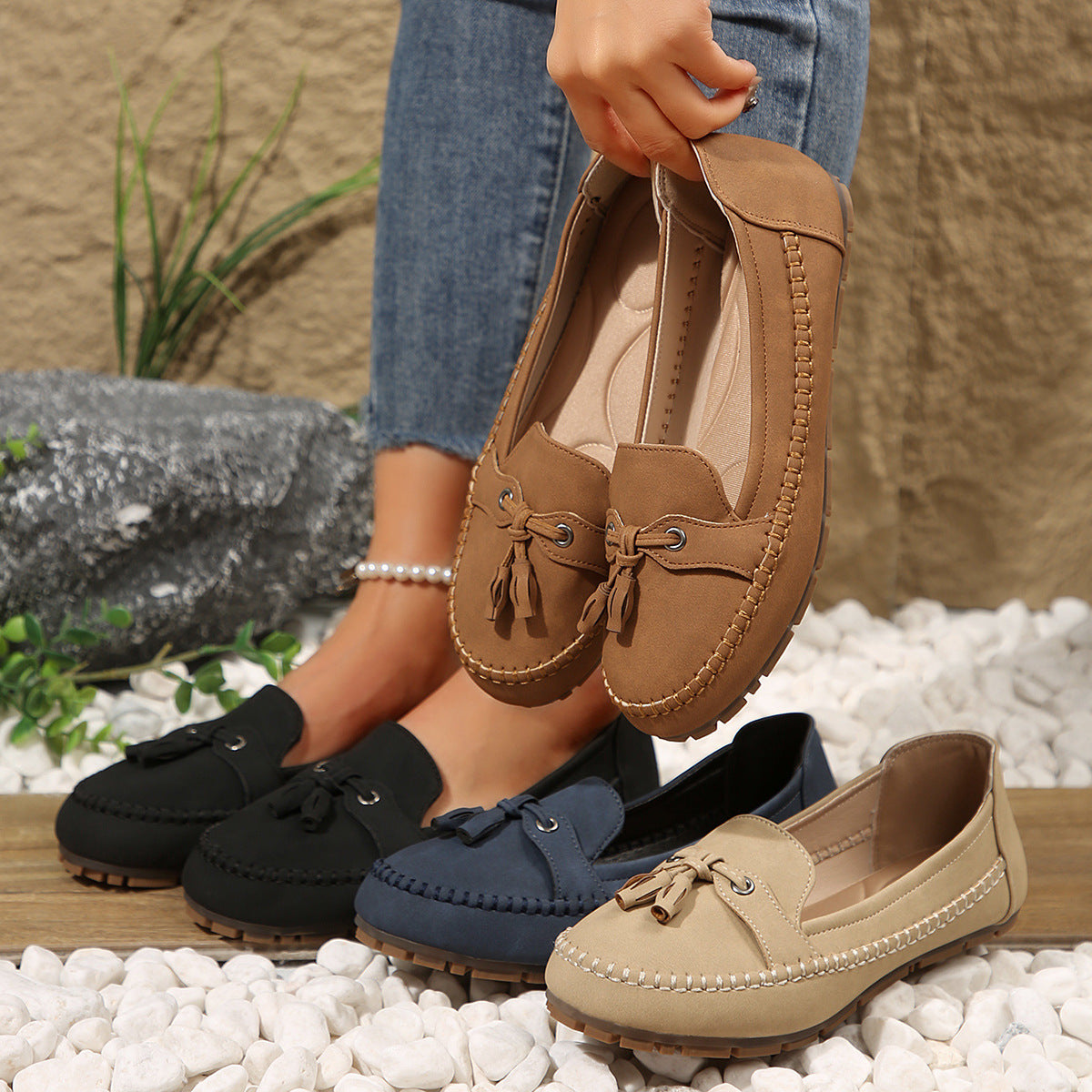Mocassins femme élégants confortables style décontracté