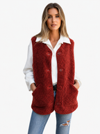 Women's Teddy Sherpa Button Front Gilet