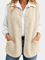 Women's Teddy Sherpa Button Front Gilet