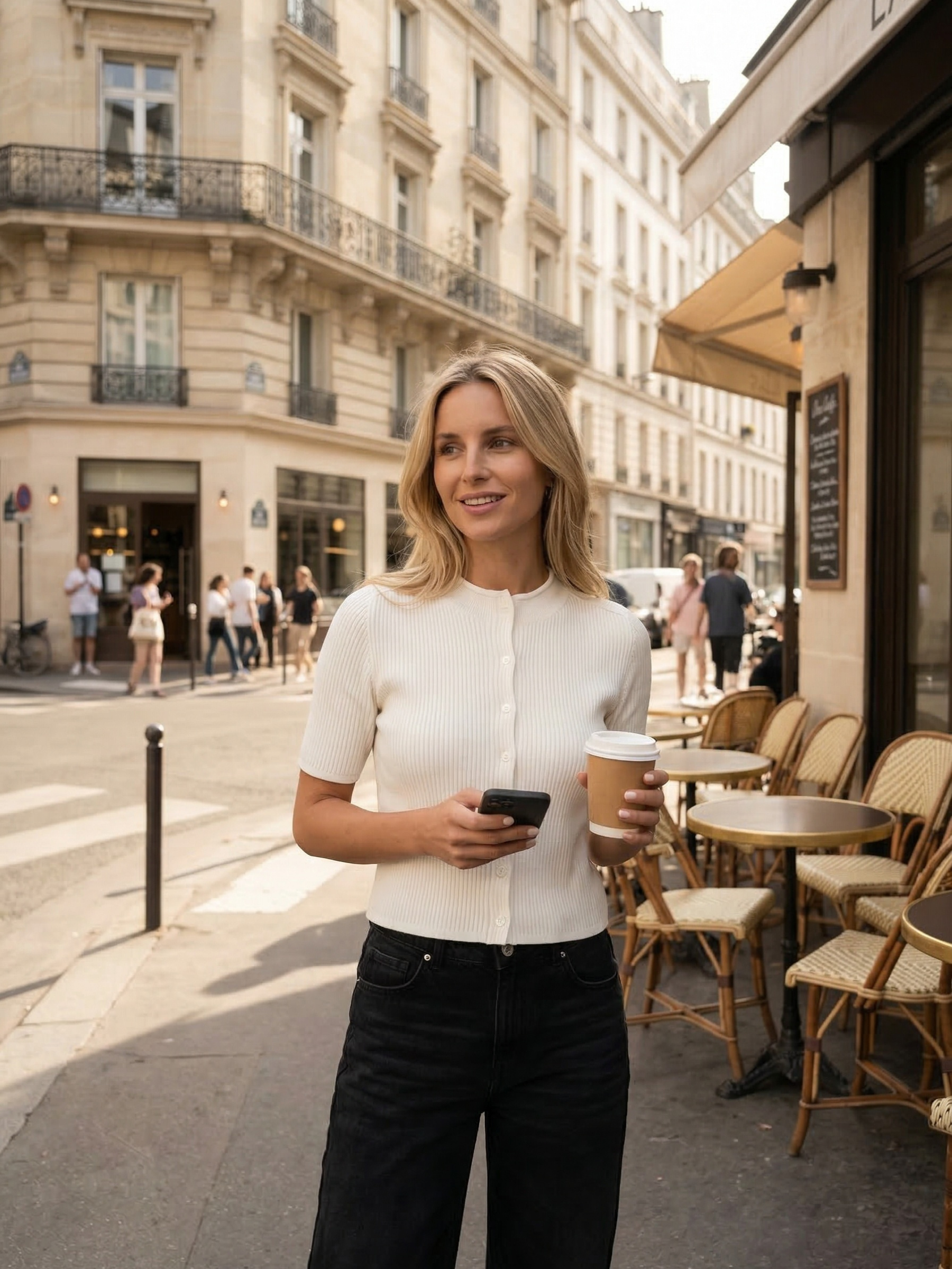 Gilet femme côtelé élégant à boutons – coupe ajustée et style minimaliste
