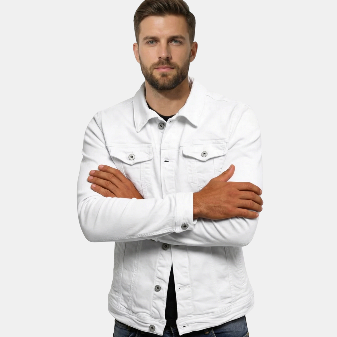 Veste en denim ajustée au style urbain pour homme