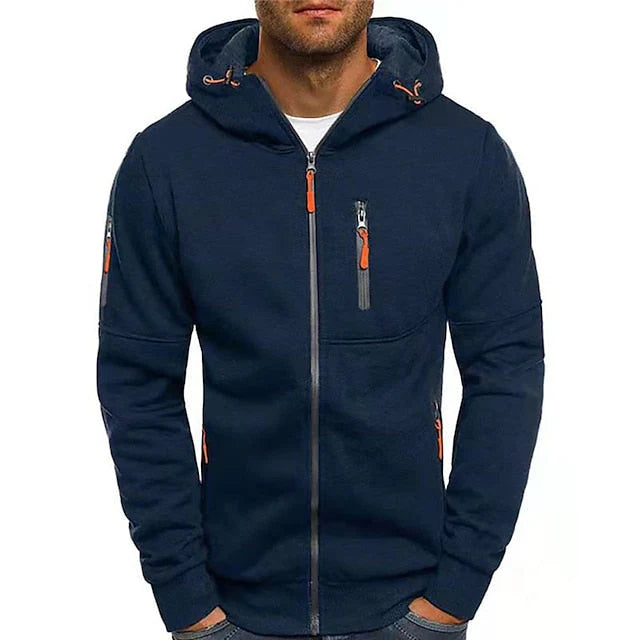 Sweat à capuche entièrement zippé avec capuche réglable pour hommes