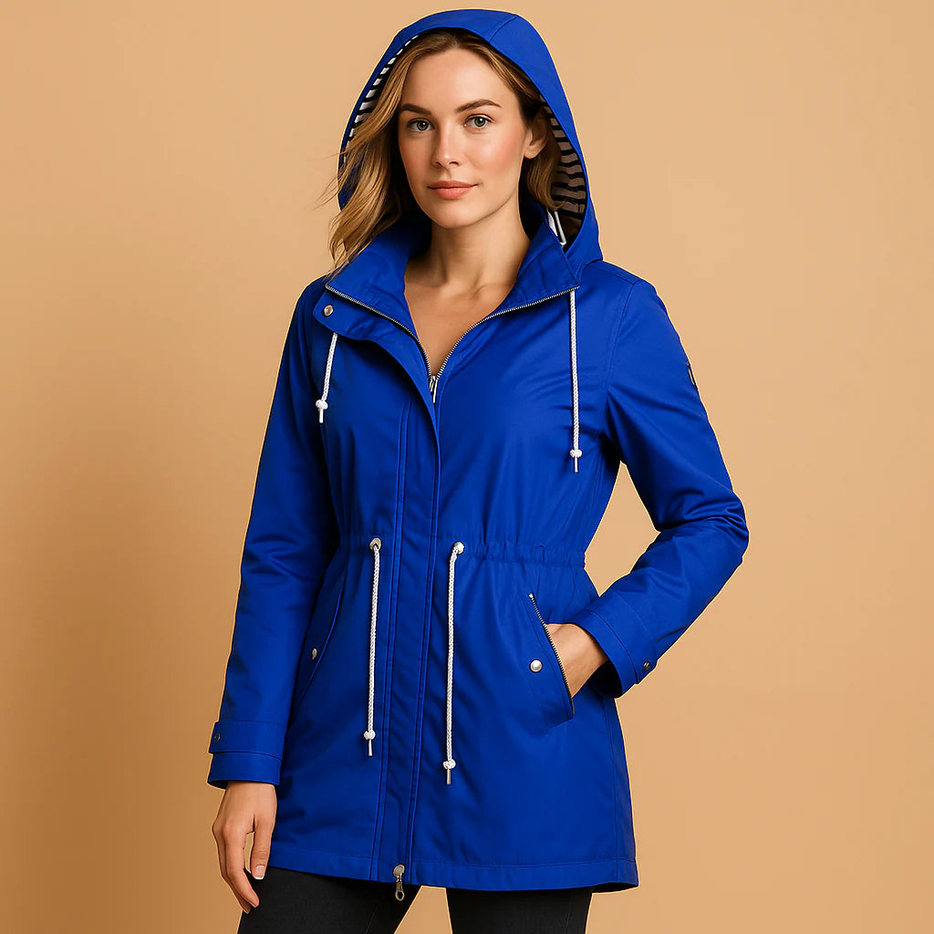 Manteau imperméable femme léger avec poches et cordon de serrage