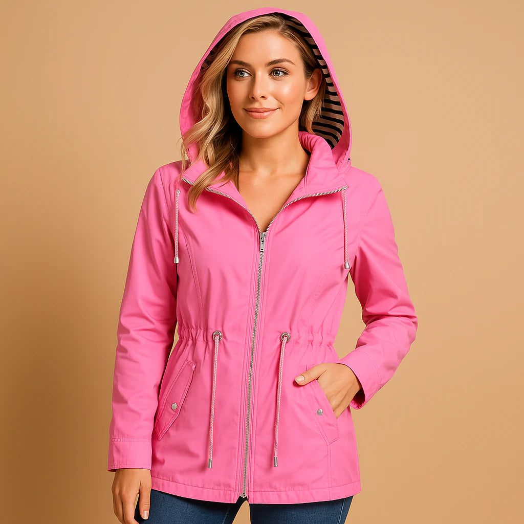 Manteau imperméable femme léger avec poches et cordon de serrage
