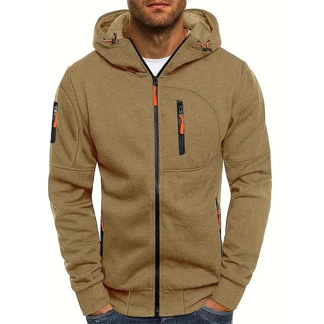 Sweat à capuche entièrement zippé avec capuche réglable pour hommes