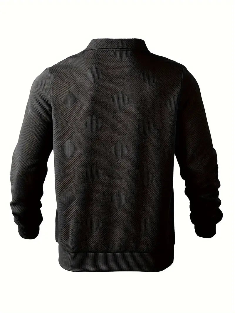 Pull-over quart de zippé texturé classique pour hommes